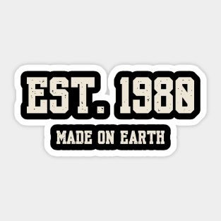 1980 Birthday Vintage Varsity Sticker